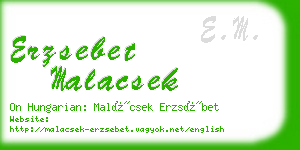 erzsebet malacsek business card